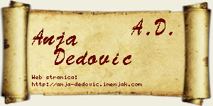 Anja Dedović vizit kartica